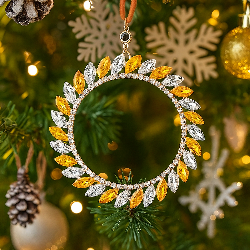 Personalized Photo Wreath Projection Ornaments Christmas Tree Decoration Ornaments with Picture Inside Christmas Gifts