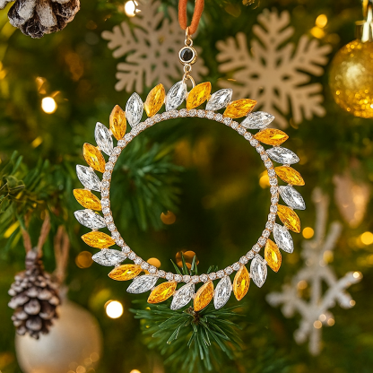 Personalized Photo Wreath Projection Ornaments Christmas Tree Decoration Ornaments with Picture Inside Christmas Gifts