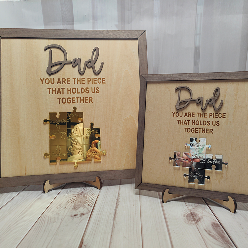 Personalized Name Wooden Puzzle Custom Sign Dad You Are the Piece That Holds Us Together Gifts for Father
