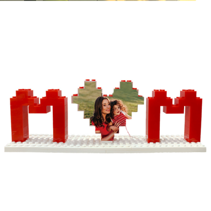 Custom Mom Shape Brick Puzzle Personalized Building Block Mom Heart Photo Block Gifts for Mom