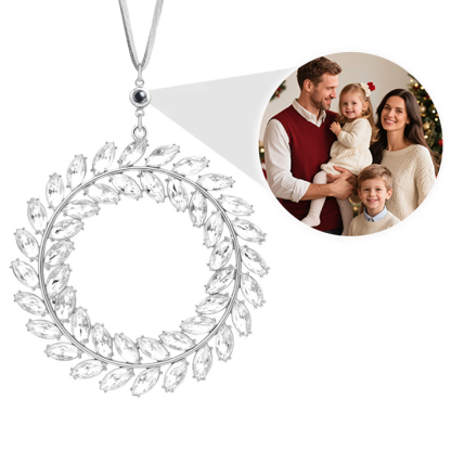 Personalized Photo Wreath Projection Ornaments Christmas Tree Decoration Ornaments with Picture Inside Christmas Gifts