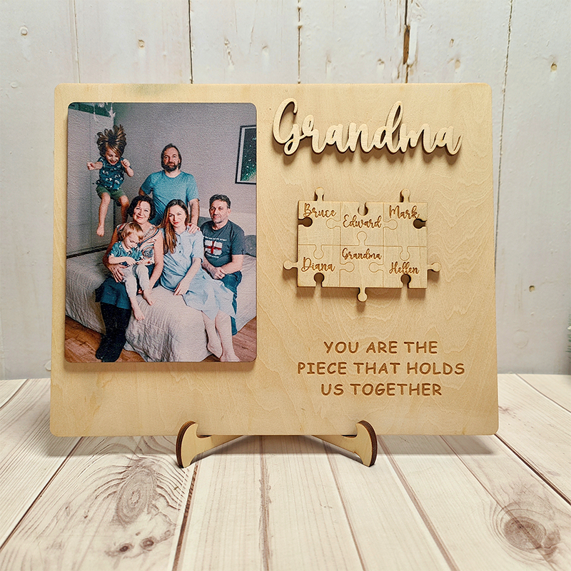 Personalized Photo and Name Wooden Puzzle Custom Sign Gifts for Mom