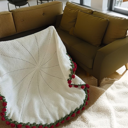 FINISHED Handmade Crochet Flower Throw Blanket Bouquet Rose Bouquet Knitted Bouquet Ready-Made Blanket Mothers Day Gifts