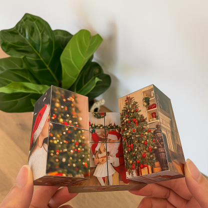 Custom Wooden Multiphoto Rubic's Cube Christmas Gifts Infinity Magic Photo Cube Personalized 9 Photo