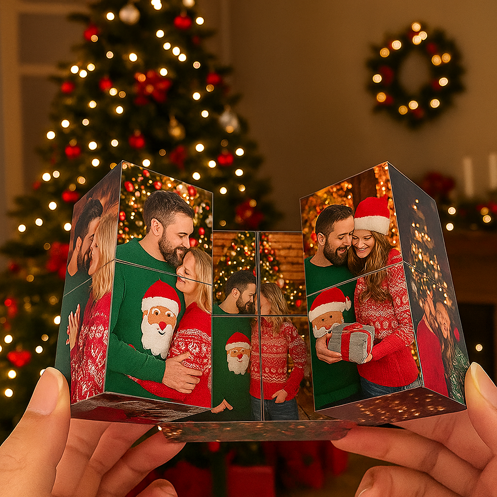 Custom Wooden Multiphoto Rubic's Cube Christmas Gifts Infinity Magic Photo Cube Personalized 9 Photo