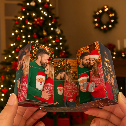 Custom Wooden Multiphoto Rubic's Cube Christmas Gifts Infinity Magic Photo Cube Personalized 9 Photo