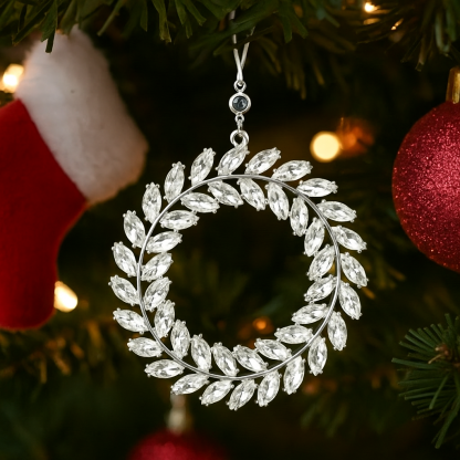 Personalized Photo Wreath Projection Ornaments Christmas Tree Decoration Ornaments with Picture Inside Christmas Gifts