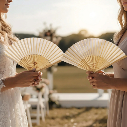 Personalized Folding Fans for Weddings Custom Engraved Hand Fan Bridesmaid Gift Set of 6 Bridal Shower Party Favors