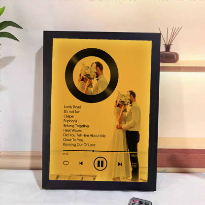 Custom Nine Songs Picture Frames Night Light with Personalized Photo Music Player (can play nine whole song)