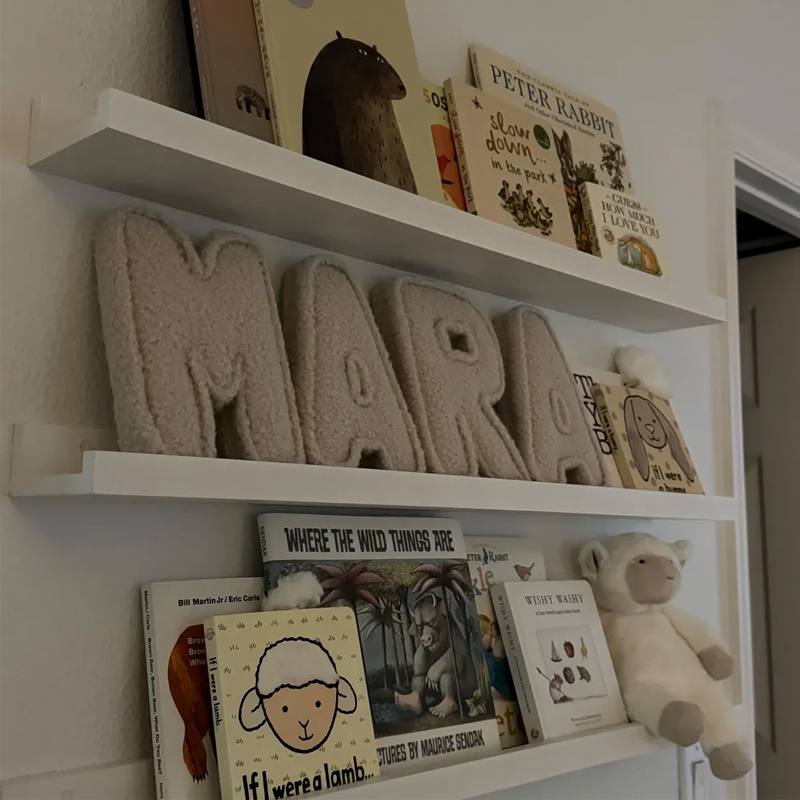 Personalized Alphabet Letter Pillow Embroidered Initial Cushion Nursery Decor Soft Sherpa Dorm Bed Pillow Baby Shower Gift