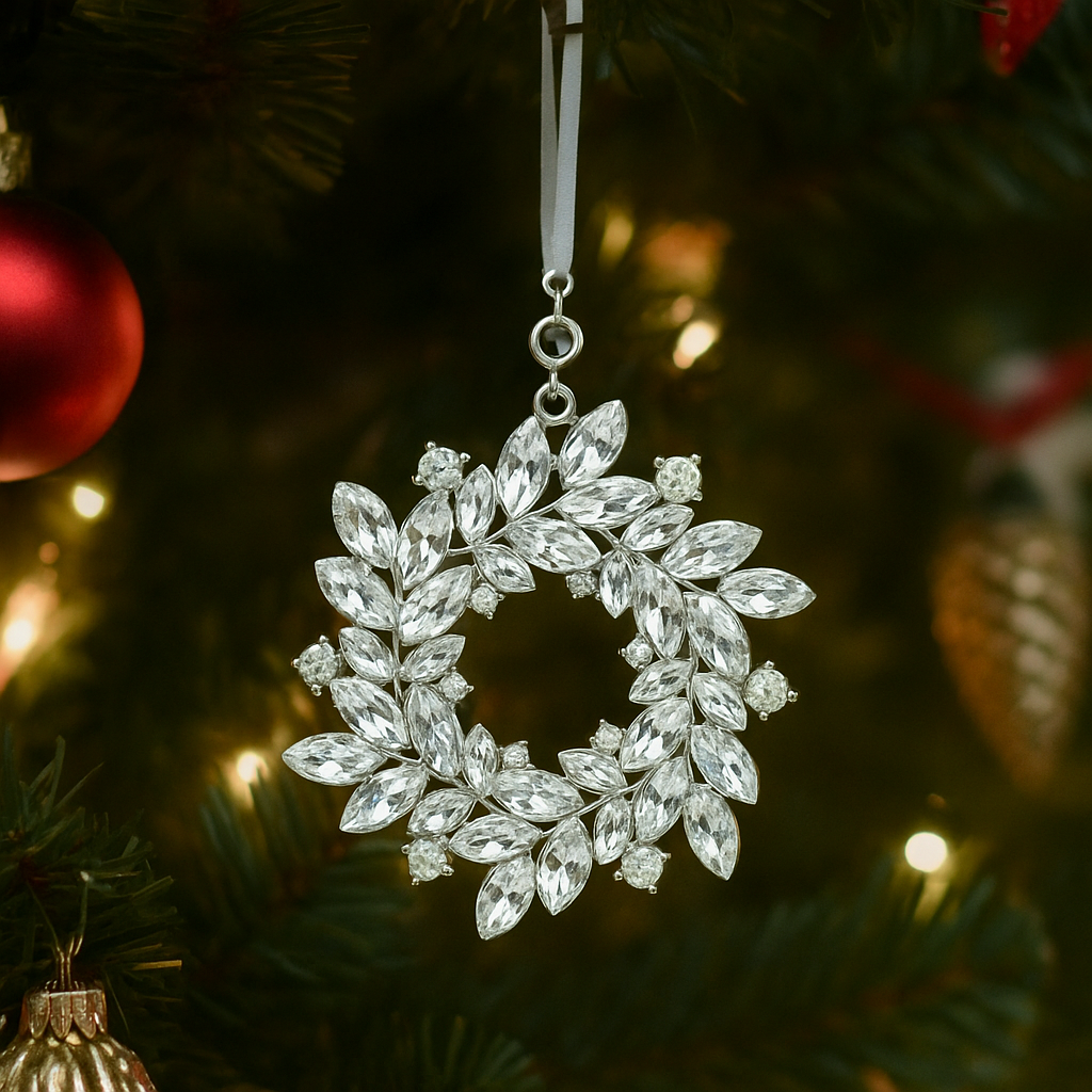 Personalized Photo Wreath Projection Ornaments Christmas Tree Decoration Ornaments with Picture Inside Christmas Gifts