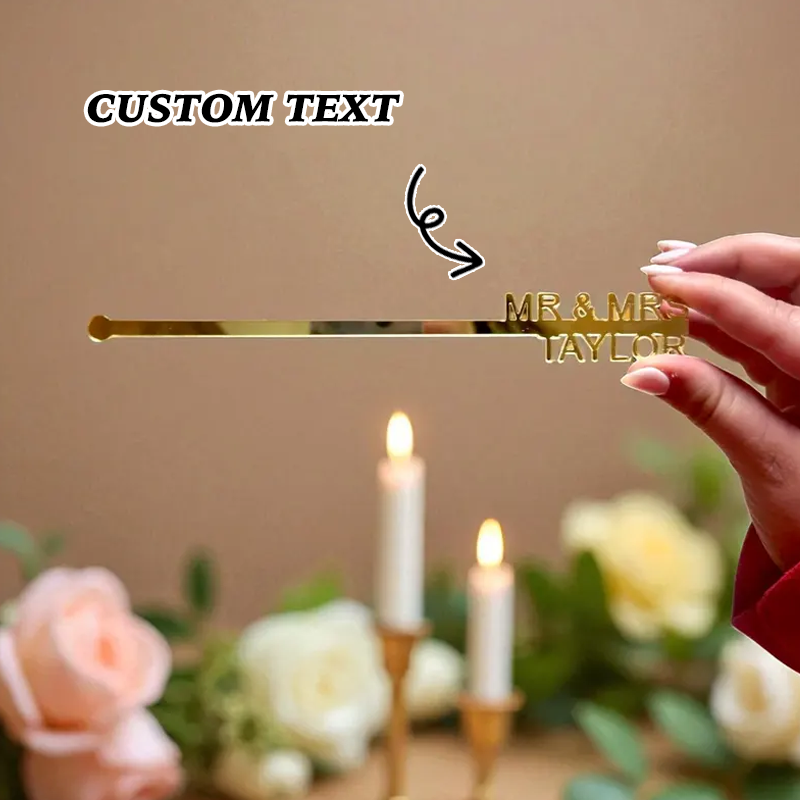 Custom Drink Stirrers Personalized Name Monogram Wedding Cocktail Stir Sticks Wedding Party Favors