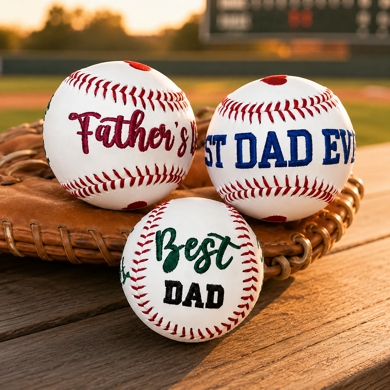 Custom Embroidered Baseball Personalized Keepsake Softball Baseball Gifts Fathers Day Gift from Kids