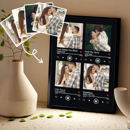 Custom Nine Songs Picture Frames Night Light with Personalized Photo Music Player (can play nine whole song)