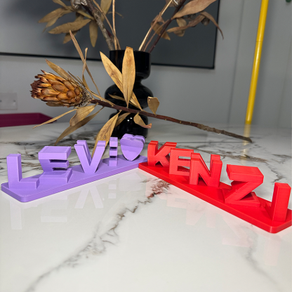 Personalized Dual Name Illusion Love 3D Printed Custom Name Plate Customized Double Sided Words Plate Best Valentines Gift