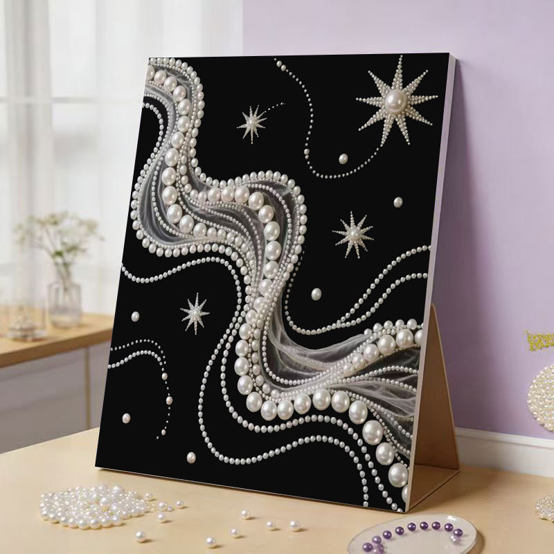 DIY Pink Castle Pearl Painting Kit - Handmade Crystal Diamond Art with Frame Beginner-Friendly Wall Decor Gift for Friends