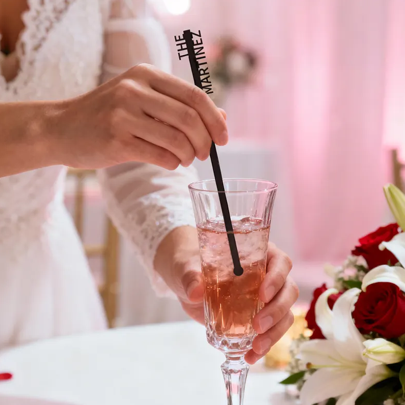 Custom Drink Stirrers Personalized Name Monogram Wedding Cocktail Stir Sticks Wedding Party Favors