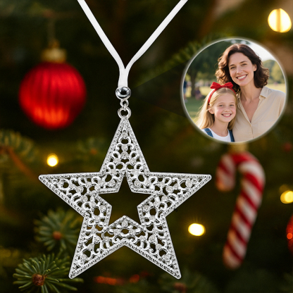 Personalized Photo Projection Snowflake Ornaments with Picture Inside Christmas Tree Decoration Gifts