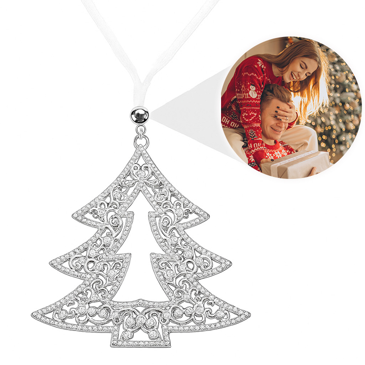 Personalized Picture Projection Ornaments with Photo Inside Christmas Tree Hanging Ornaments Christmas Decoration Gifts