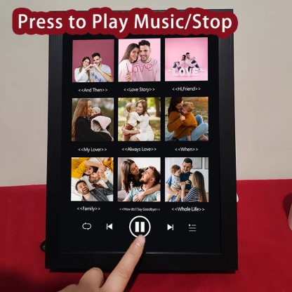 Custom Nine Songs Picture Frames Night Light with Personalized Photo Music Player (can play nine whole song)