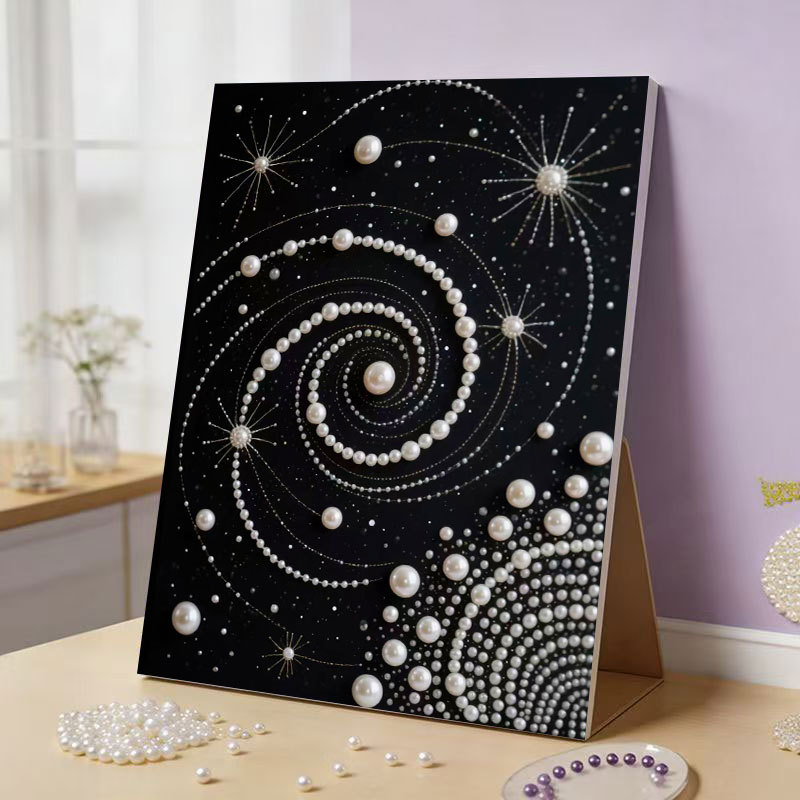 DIY Pink Castle Pearl Painting Kit - Handmade Crystal Diamond Art with Frame Beginner-Friendly Wall Decor Gift for Friends