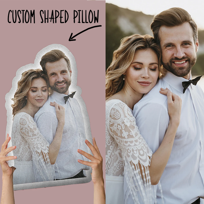 Custom 3D Photo Pillow Personalized Photo Couples Pillow Valentine's Day Couple Shaped Pillow Gift Wedding Gift