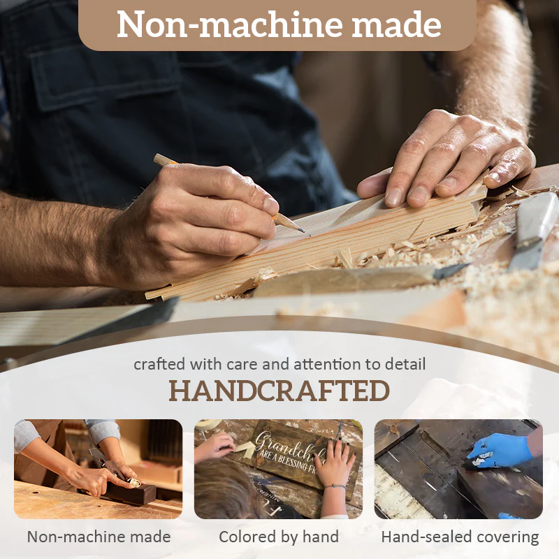 Personalized Wooden Name Sign Custom Grandkids Hanging Signs Engraved Family Name and Date Sign Personalized Gift for Grandparents