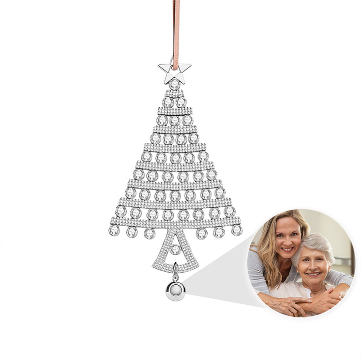 Personalized Picture Projection Ornaments with Photo Inside Christmas 