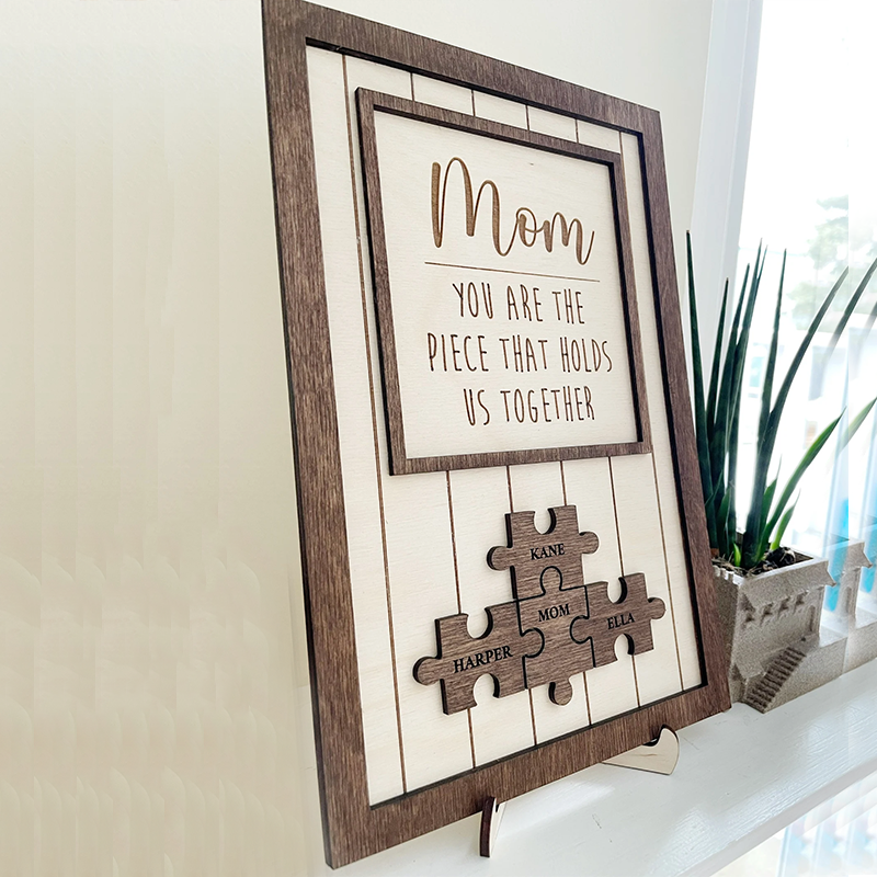 Personalized Name Wooden Puzzle Custom Sign Frame Mothers Day Gifts