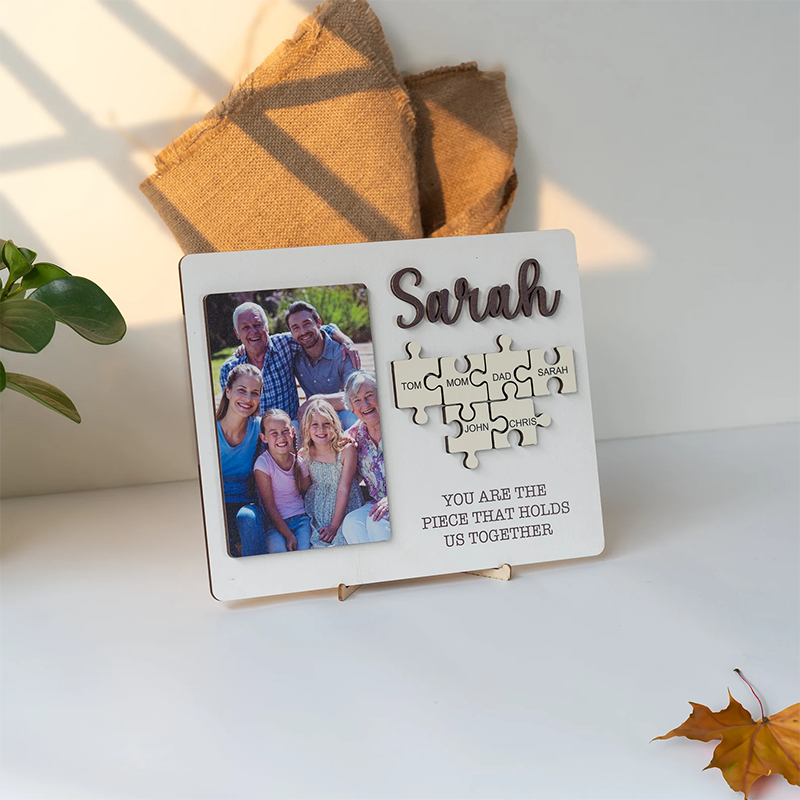 Personalized Photo and Name Wooden Puzzle Custom Sign Gifts for Mom