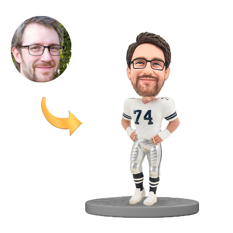 American Football Custom Bobblehead Sports Figurine Gift for Rugby Fans with Jersey Number Customizable