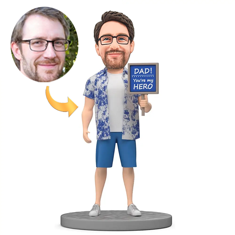 Handmade Custom Bobbleheads Dad You Are My Hero Add Text Fathers Day Gifts