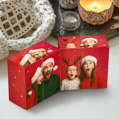 Custom Wooden Multiphoto Rubic's Cube Christmas Gifts Infinity Magic Photo Cube Personalized 9 Photo