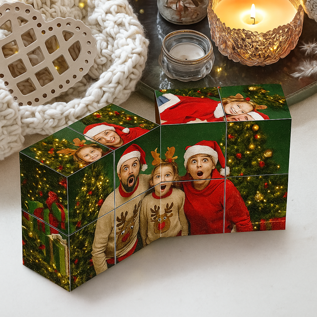 Custom Wooden Multiphoto Rubic's Cube Christmas Gifts Infinity Magic Photo Cube Personalized 9 Photo