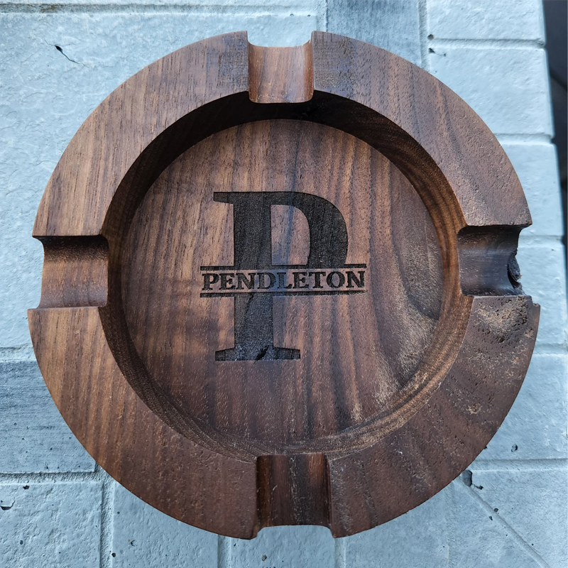 Personalized Cigar Ashtray Walnut Wood Cigar Ash Tray Gift for Men Personalized Wedding Gift