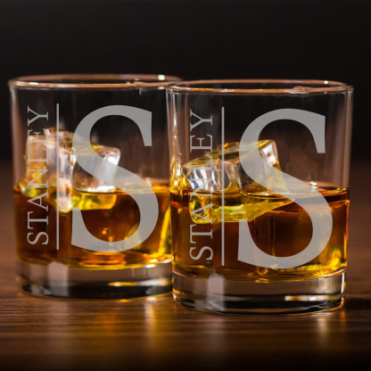 Personalized Whiskey Glass Custom Engraved Rocks Glasses Bourbon Glass Gifts for Whiskey Drinkers