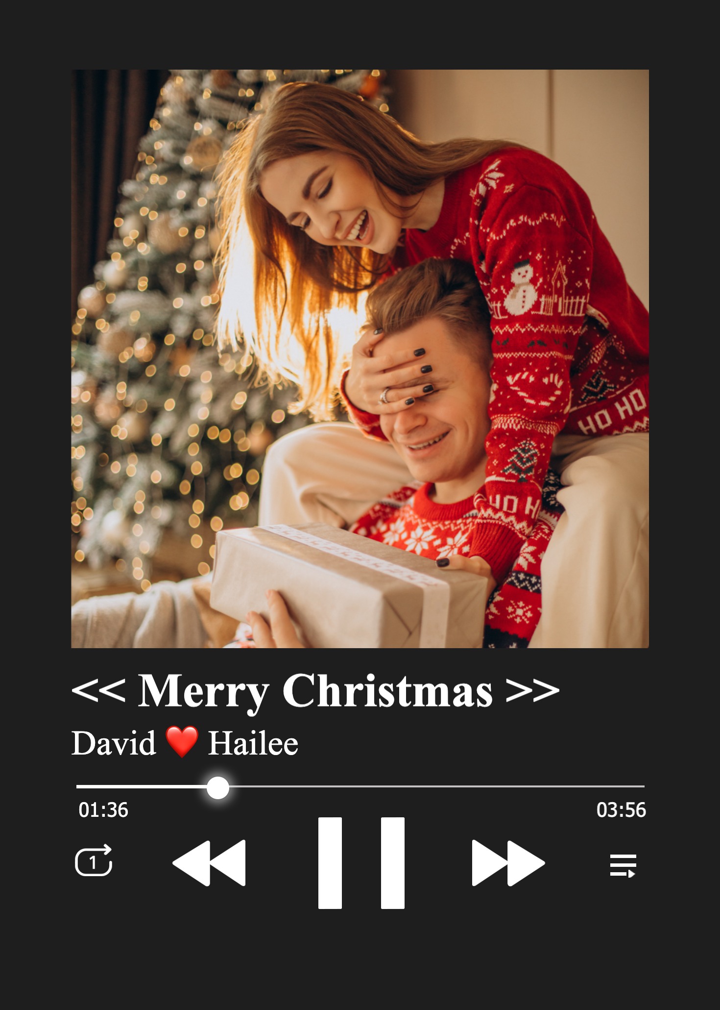 Christmas Gifts Photo Frame with Music Custom Whole Song Frame Persona