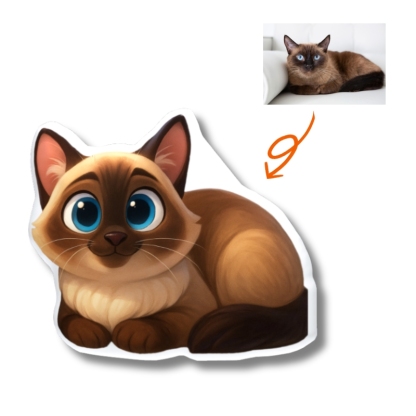 Custom 3D Pet Portrait Cartoon Photo Pillow Personalized Pixar Style Picture Printing Pet Cushion Pet Memorial Gifts