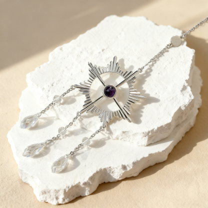 Personalized Sunburst Photo Sun Catcher Custom Projection Ornaments Gift for Christmas