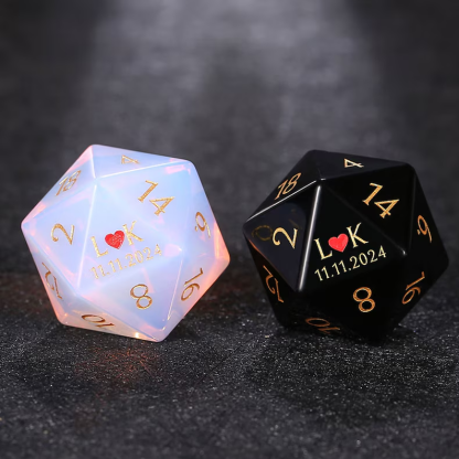 Personalized Engraved D&D Gift Marriage Dice Custom Anniversary D20 Dice Anniversary Gift for Her/Him