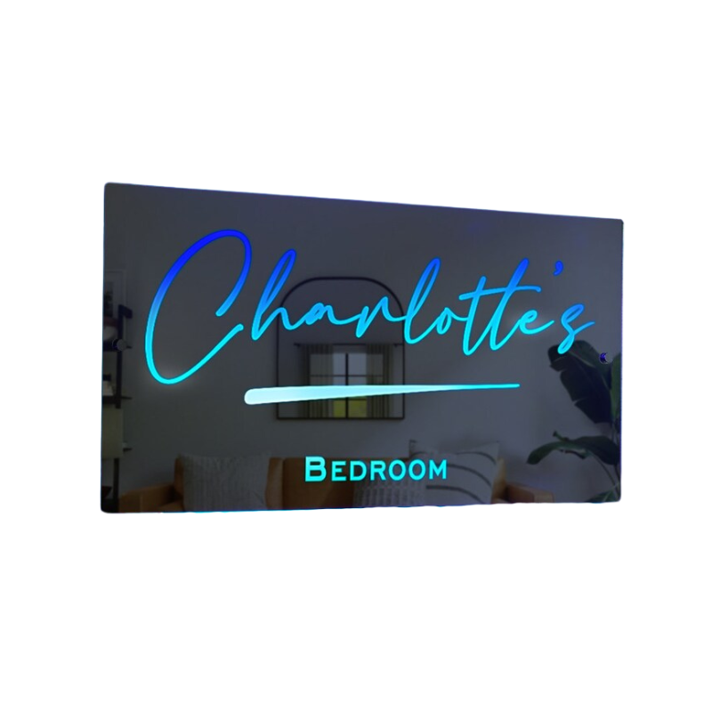 Custom Name Mirror Sign LED Light Up Mirror Christmas Gifts Bedroom Si
