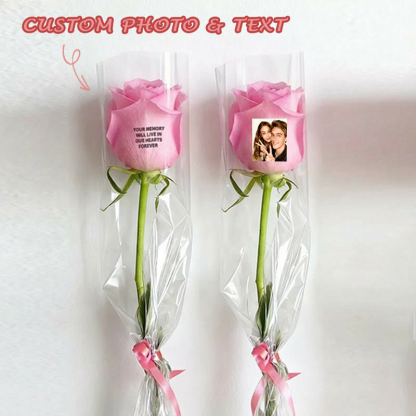 Beautiful Custom Photo Rose Personalized Engravable Rose with Custom Photos Anniversary Gift for Couples