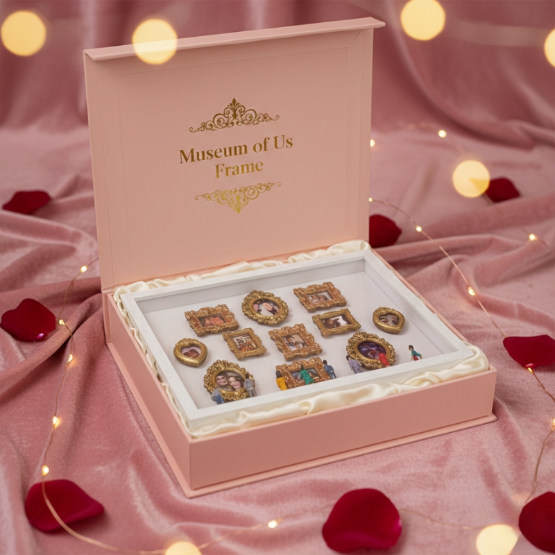 Museum of Us Frame Custom Miniature Retro Photo Frame Gallery Wooden Light Frame DIY Gift for Couple Valentine's Day Gifts