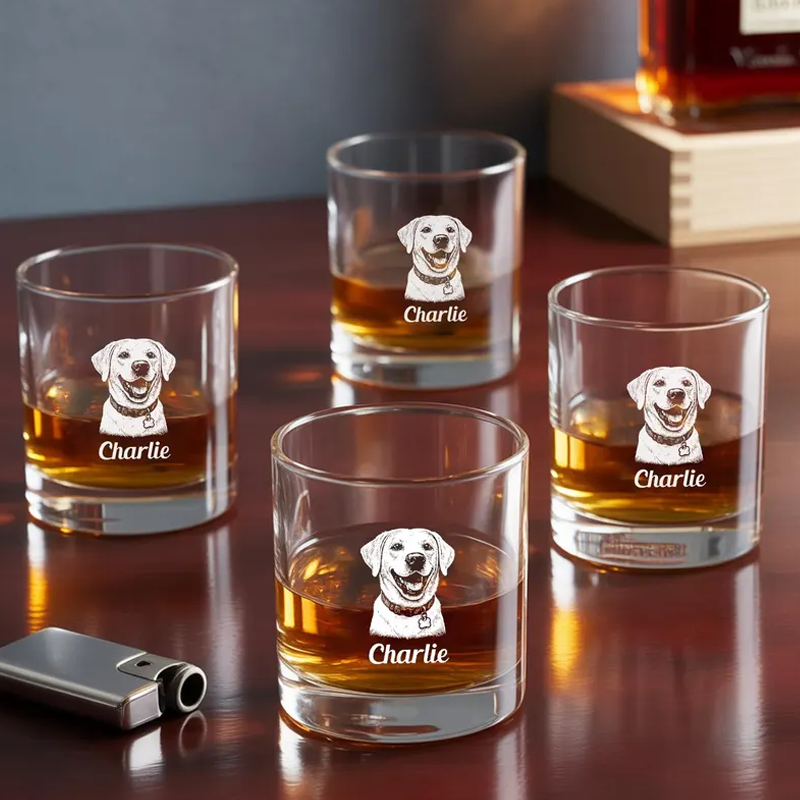 Custom Photo Etched Whiskey Decanter Set Personalised Laser Engraved Bourbon Bottle & Glasses Anniversary Gift for Him