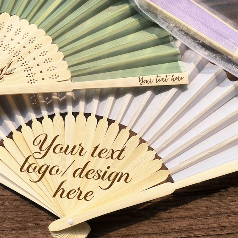 Personalized Folding Fans for Weddings Custom Engraved Hand Fan Bridesmaid Gift Set of 6 Bridal Shower Party Favors