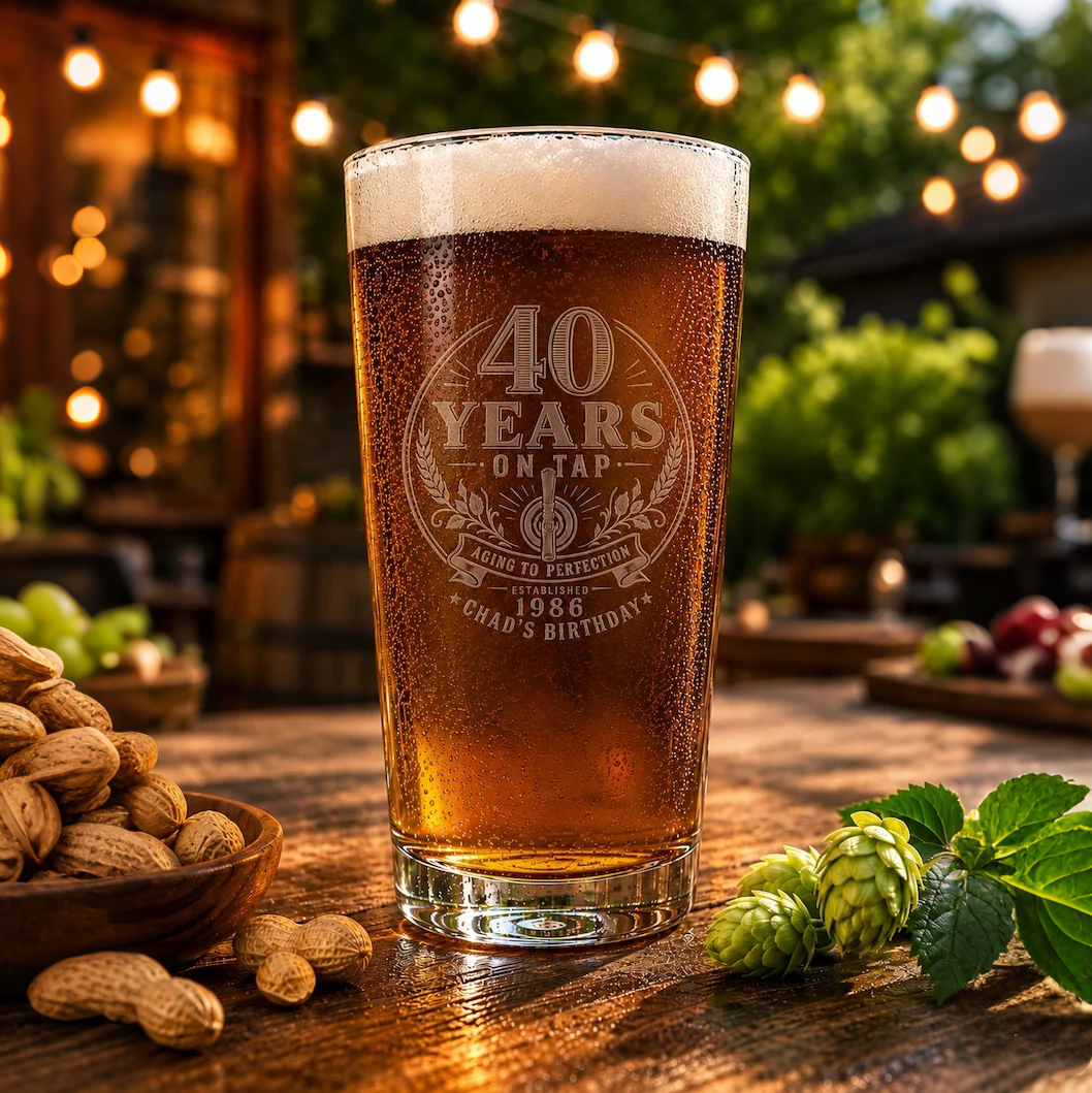 Custom Logo Pint Beer Glass with Laser Engraving Personalized Company Glassware Corporate Gifts and Bulk Business Orders