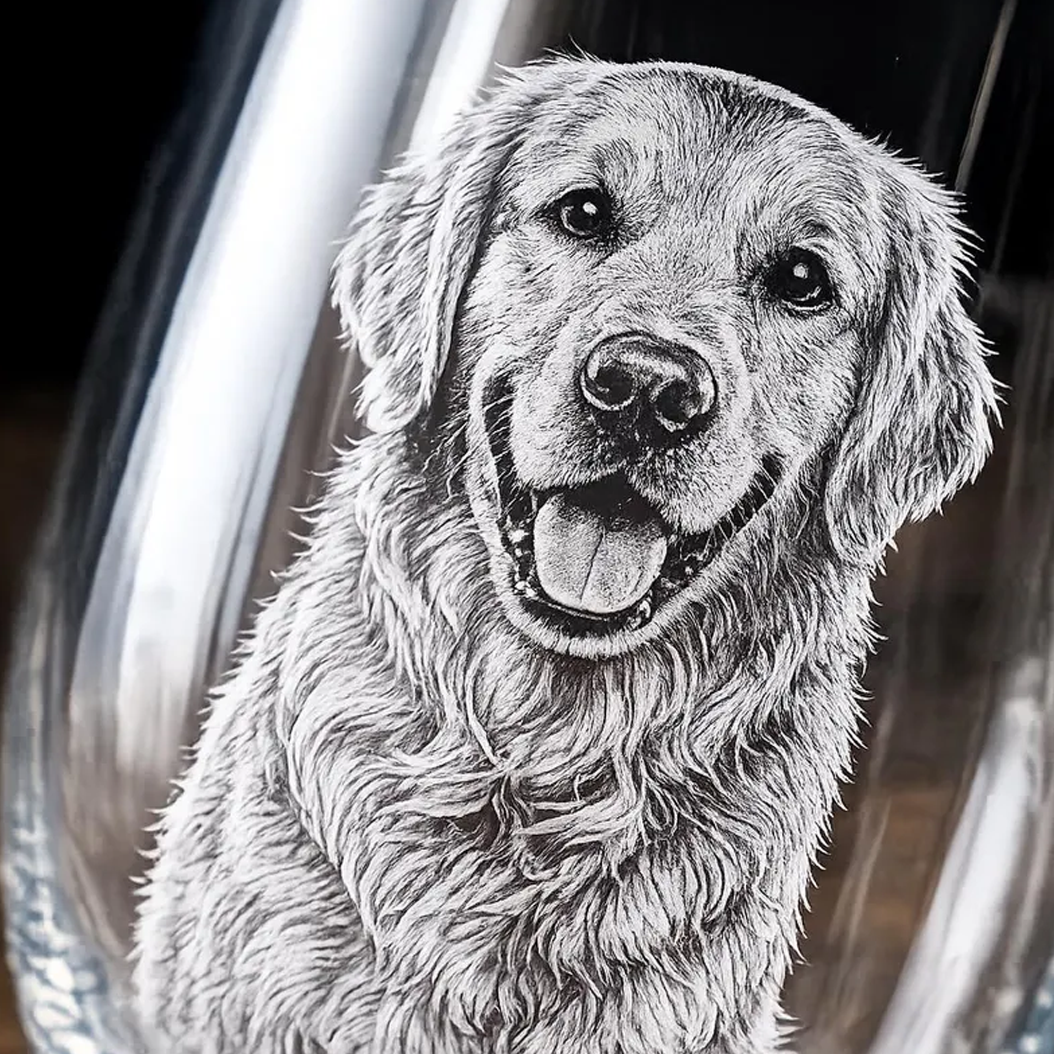 Personalized Photo Laser Etched Beer Pint Glass with Custom Text Engraved Dog Dad Glass Father’s Day Gift