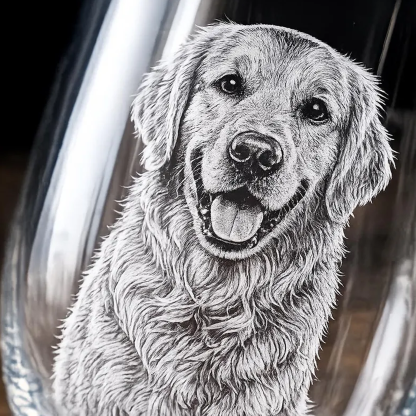 Personalized Photo Laser Etched Beer Pint Glass with Custom Text Engraved Dog Dad Glass Father’s Day Gift