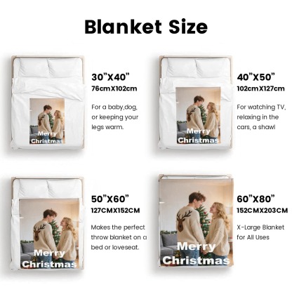 Custom Collage Photo Blanket Personalized Throw Blanket with Photos Text Christmas Gifts