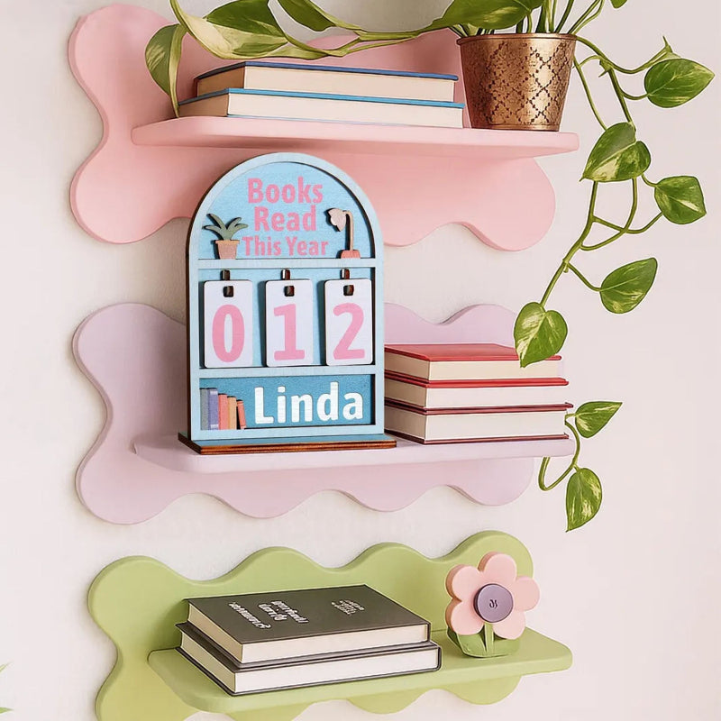 Personalized Books Read This Year Counter Mini Plaque with Flat Base Book Lovers Gift Bookshelf Decor Gift for Readers